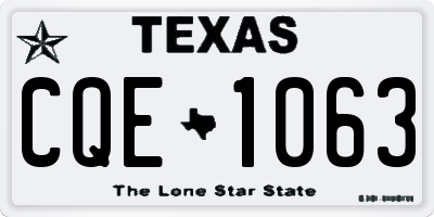 TX license plate CQE1063