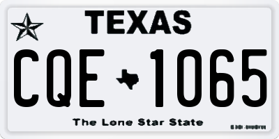 TX license plate CQE1065