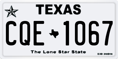 TX license plate CQE1067