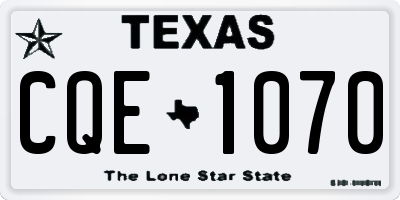 TX license plate CQE1070