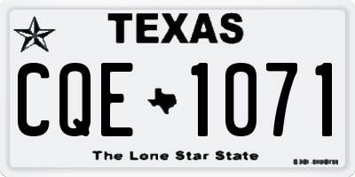 TX license plate CQE1071