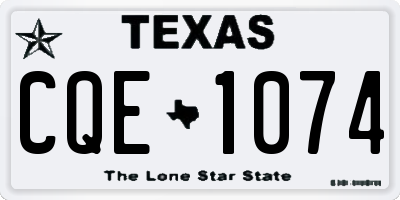 TX license plate CQE1074