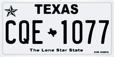 TX license plate CQE1077