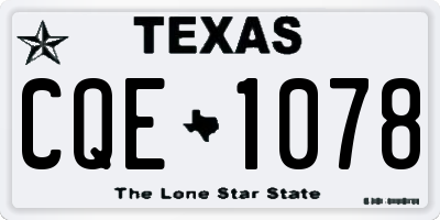 TX license plate CQE1078
