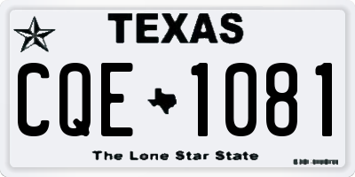 TX license plate CQE1081