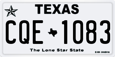 TX license plate CQE1083