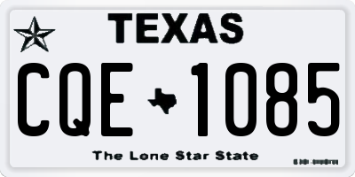 TX license plate CQE1085