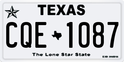 TX license plate CQE1087