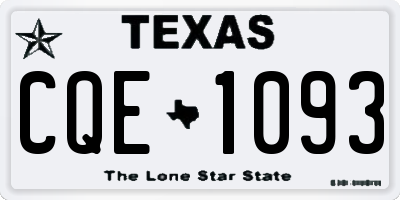 TX license plate CQE1093