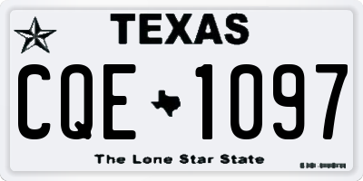 TX license plate CQE1097