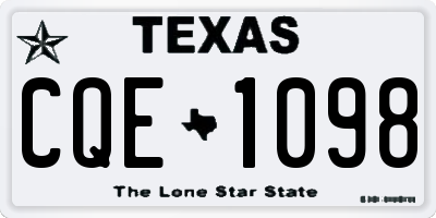 TX license plate CQE1098