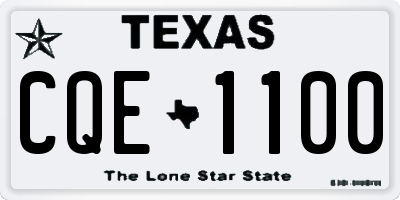 TX license plate CQE1100