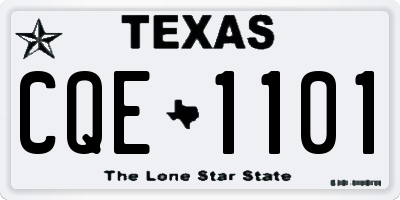 TX license plate CQE1101