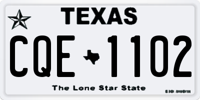 TX license plate CQE1102