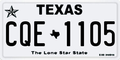 TX license plate CQE1105