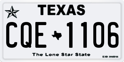 TX license plate CQE1106