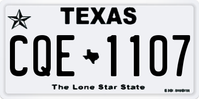 TX license plate CQE1107