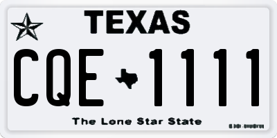 TX license plate CQE1111