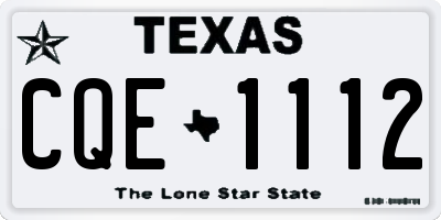 TX license plate CQE1112