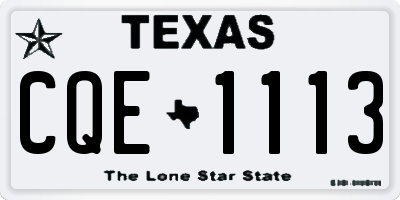 TX license plate CQE1113