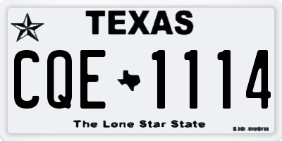 TX license plate CQE1114
