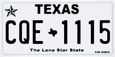 TX license plate CQE1115