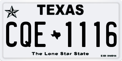 TX license plate CQE1116