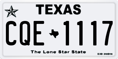 TX license plate CQE1117