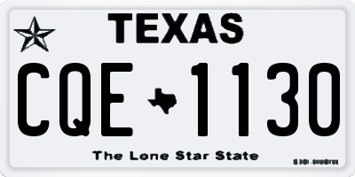 TX license plate CQE1130