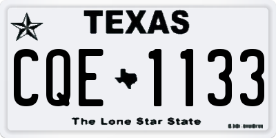 TX license plate CQE1133
