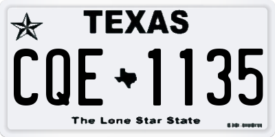 TX license plate CQE1135