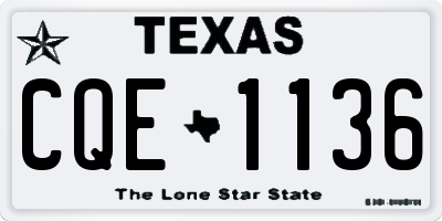 TX license plate CQE1136