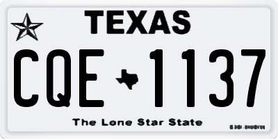 TX license plate CQE1137