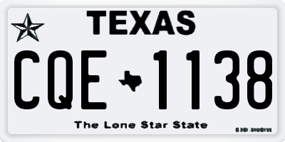 TX license plate CQE1138