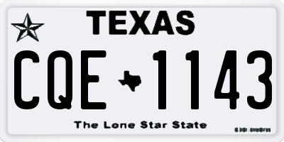 TX license plate CQE1143