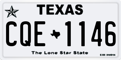 TX license plate CQE1146
