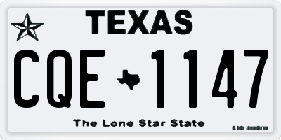 TX license plate CQE1147