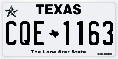 TX license plate CQE1163