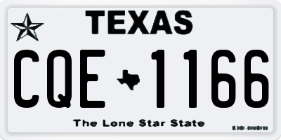 TX license plate CQE1166