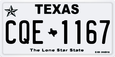 TX license plate CQE1167
