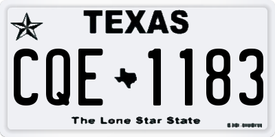 TX license plate CQE1183