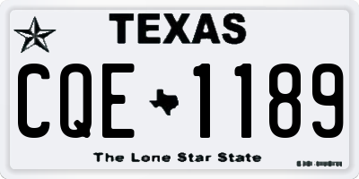 TX license plate CQE1189