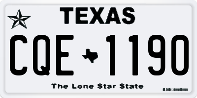 TX license plate CQE1190
