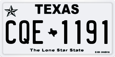TX license plate CQE1191