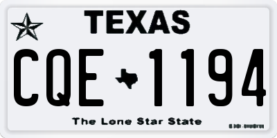 TX license plate CQE1194