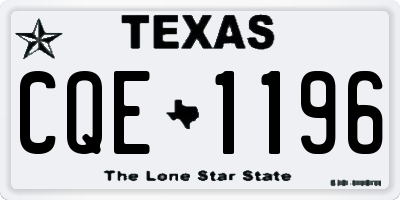 TX license plate CQE1196