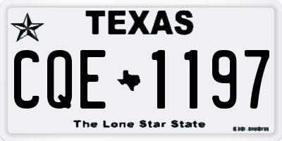 TX license plate CQE1197