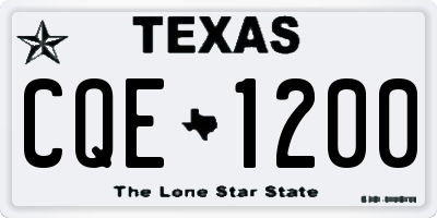 TX license plate CQE1200