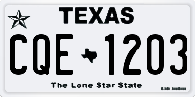 TX license plate CQE1203