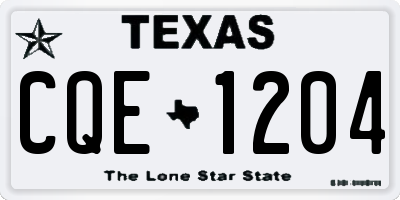 TX license plate CQE1204